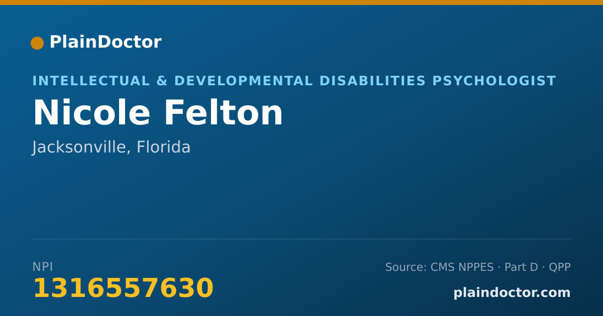 Shareable card for Nicole Felton - Intellectual & Developmental Disabilities Psychologist, Jacksonville, FL