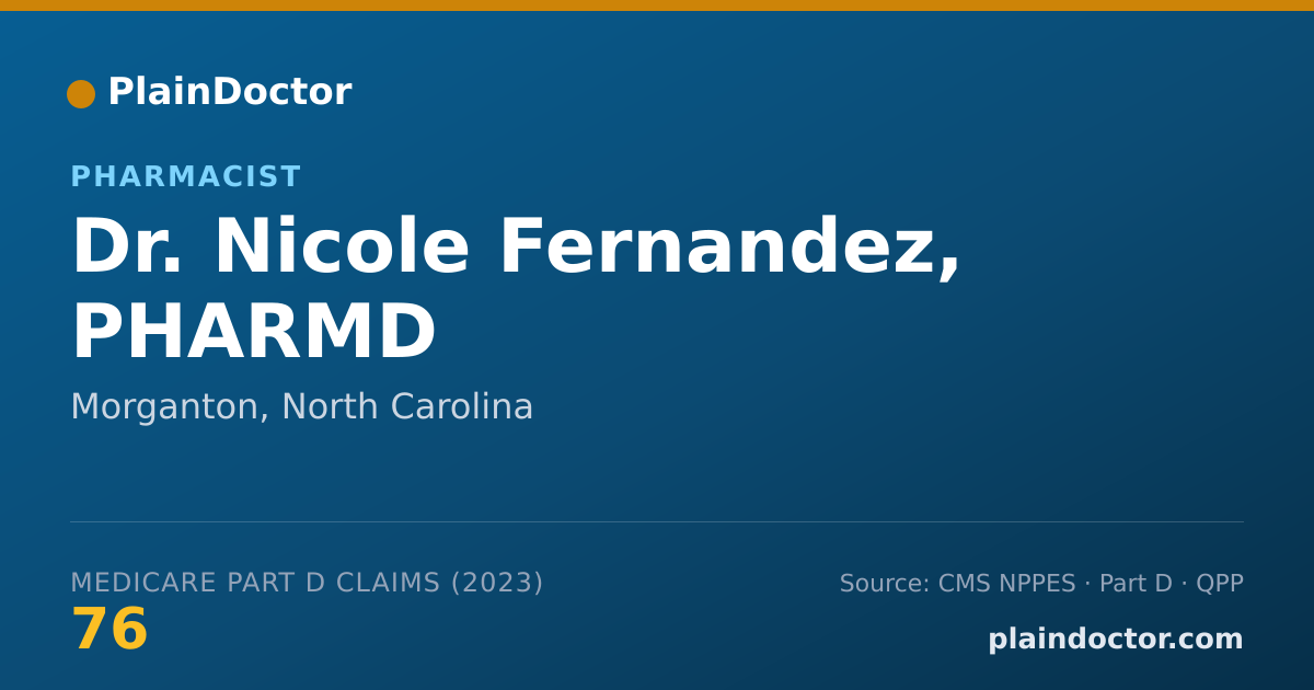Shareable card for Nicole Fernandez, PHARMD - Pharmacist, Morganton, NC