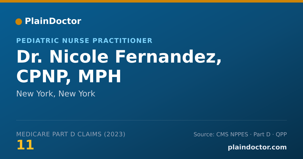 Shareable card for Nicole Fernandez, CPNP, MPH - Pediatric Nurse Practitioner, New York, NY