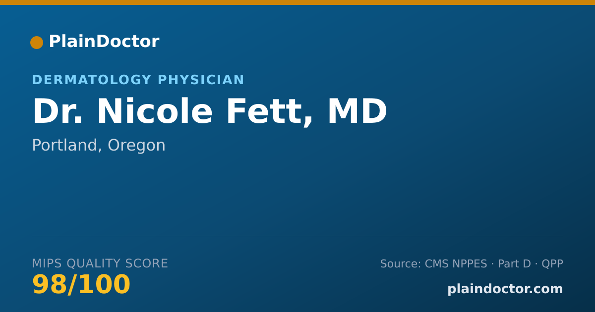 Shareable card for Nicole Fett, MD - Dermatology Physician, Portland, OR
