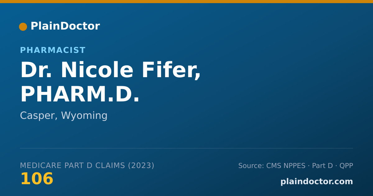 Shareable card for Nicole Fifer, PHARM.D. - Pharmacist, Casper, WY