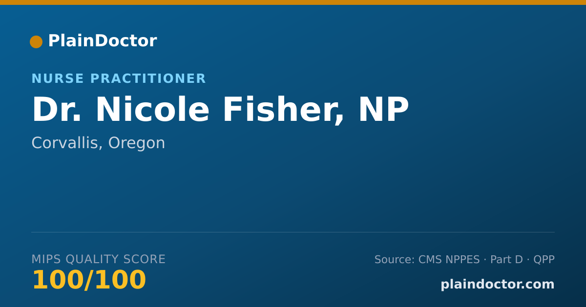 Shareable card for Nicole Fisher, NP - Nurse Practitioner, Corvallis, OR