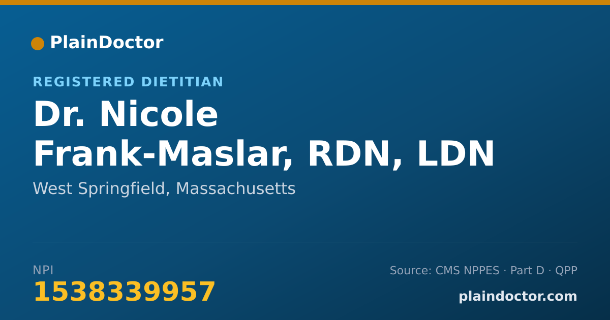 Shareable card for Nicole Frank-Maslar, RDN, LDN - Registered Dietitian, West Springfield, MA