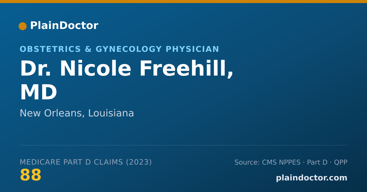 Shareable card for Nicole Freehill, MD - Obstetrics & Gynecology Physician, New Orleans, LA