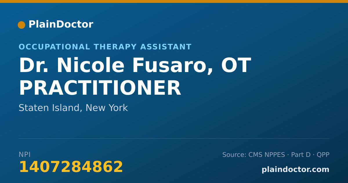 Shareable card for Nicole Fusaro, OT PRACTITIONER - Occupational Therapy Assistant, Staten Island, NY