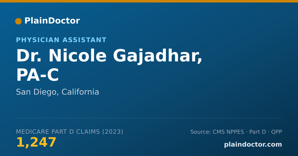 Shareable card for Nicole Gajadhar, PA-C - Physician Assistant, San Diego, CA