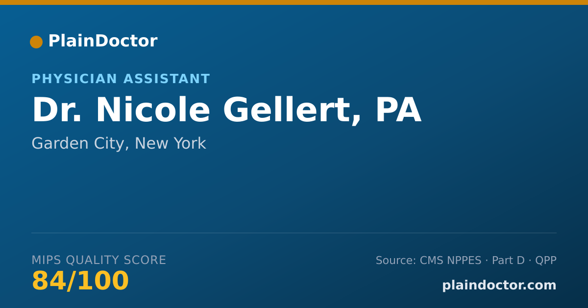 Shareable card for Nicole Gellert, PA - Physician Assistant, Garden City, NY
