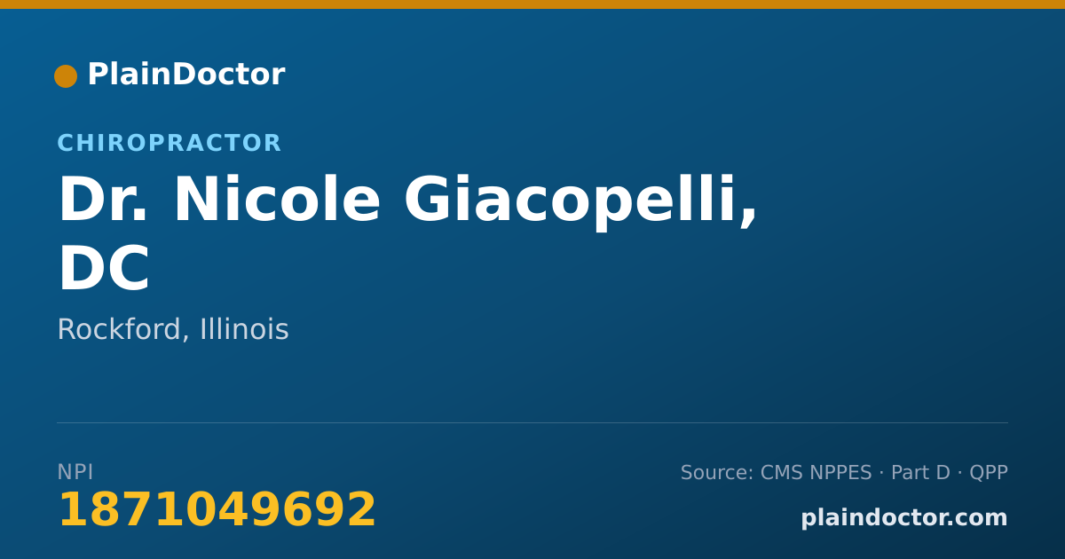 Shareable card for Nicole Giacopelli, DC - Chiropractor, Rockford, IL