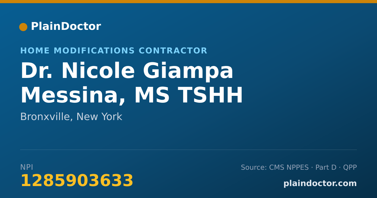 Shareable card for Nicole Giampa Messina, MS TSHH - Home Modifications Contractor, Bronxville, NY