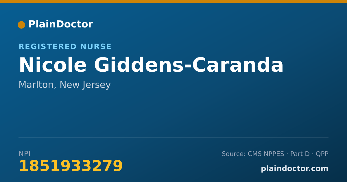 Shareable card for Nicole Giddens-Caranda - Registered Nurse, Marlton, NJ