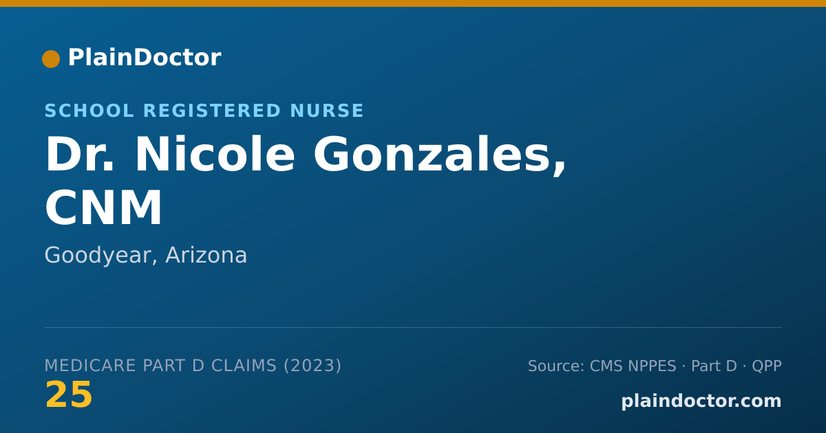 Shareable card for Nicole Gonzales, CNM - School Registered Nurse, Goodyear, AZ