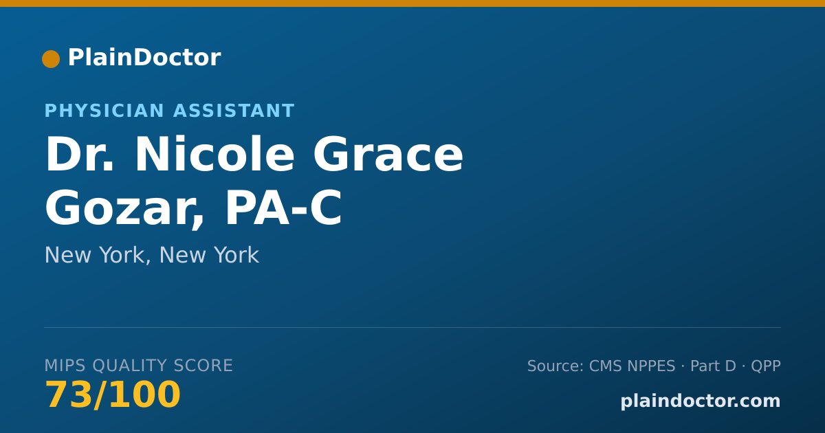 Shareable card for Nicole Grace Gozar, PA-C - Physician Assistant, New York, NY