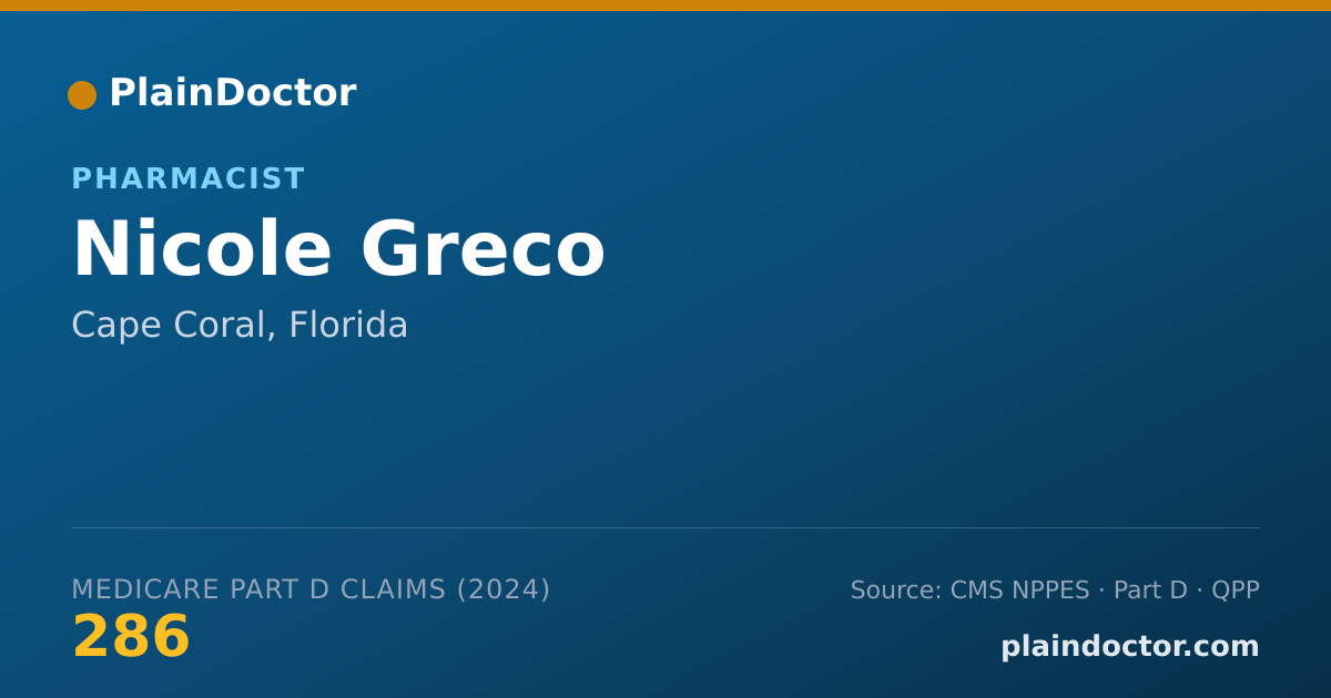 Shareable card for Nicole Greco - Pharmacist, Cape Coral, FL