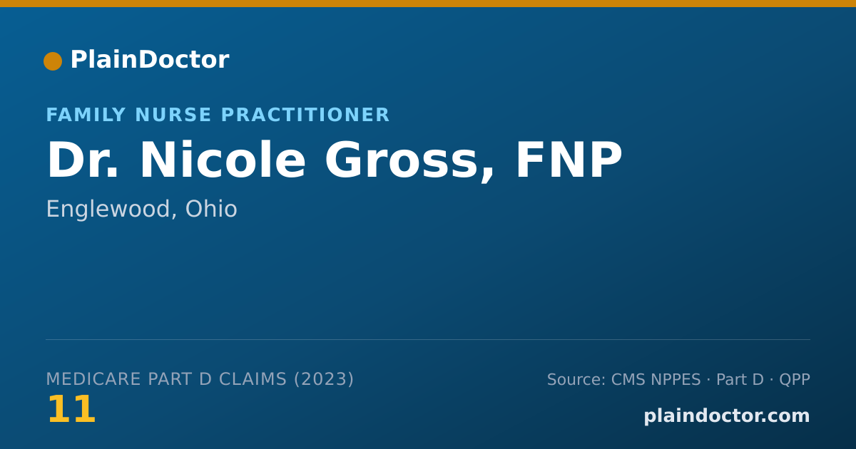 Shareable card for Nicole Gross, FNP - Family Nurse Practitioner, Englewood, OH