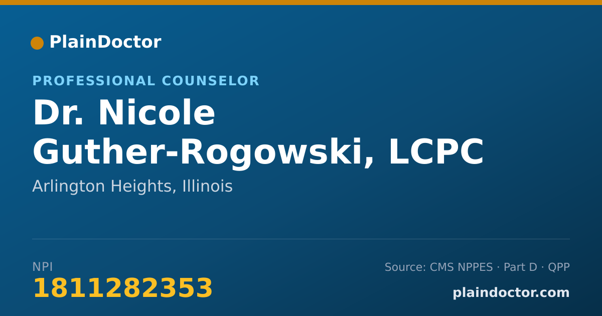 Shareable card for Nicole Guther-Rogowski, LCPC - Professional Counselor, Arlington Heights, IL