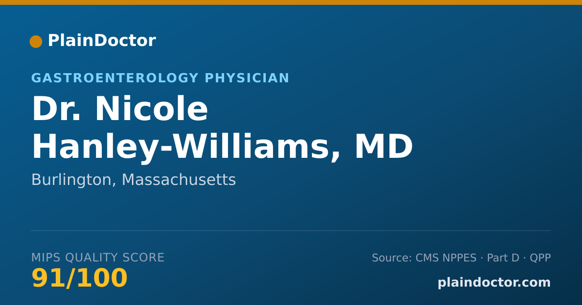 Shareable card for Nicole Hanley-Williams, MD - Gastroenterology Physician, Burlington, MA
