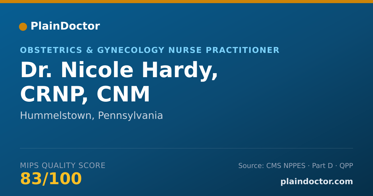 Shareable card for Nicole Hardy, CRNP, CNM - Obstetrics & Gynecology Nurse Practitioner, Hummelstown, PA