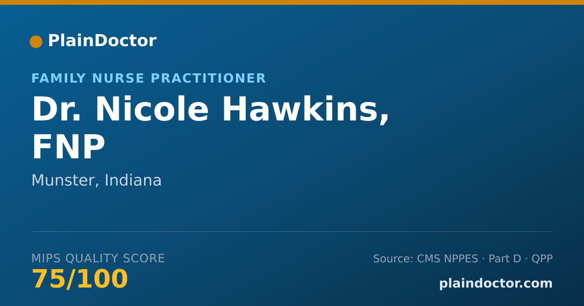 Shareable card for Nicole Hawkins, FNP - Family Nurse Practitioner, Munster, IN