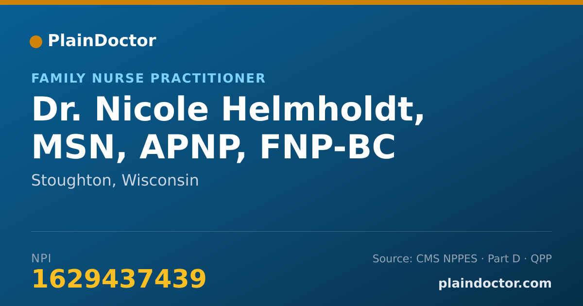 Shareable card for Nicole Helmholdt, MSN, APNP, FNP-BC - Family Nurse Practitioner, Stoughton, WI