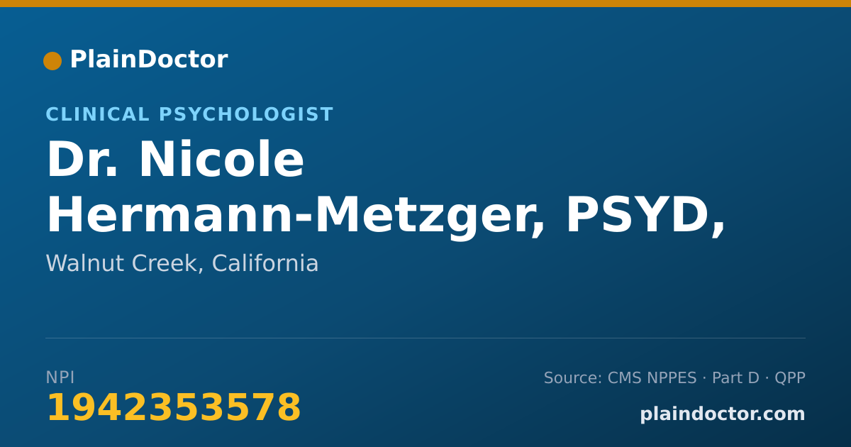Shareable card for Nicole Hermann-Metzger, PSYD, LP - Clinical Psychologist, Walnut Creek, CA
