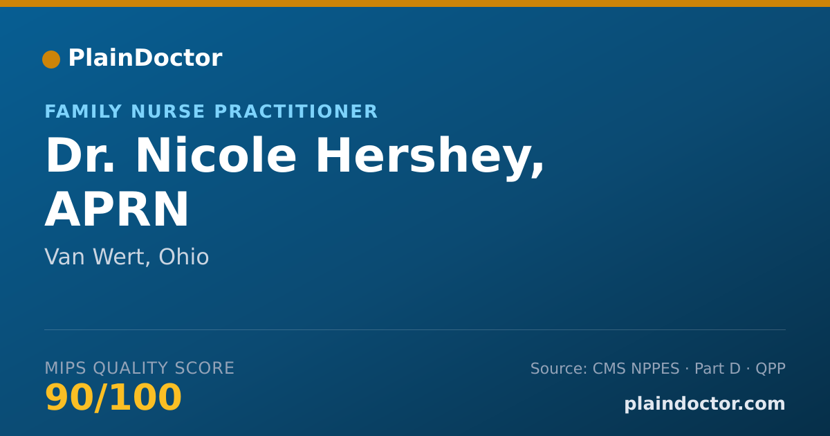 Shareable card for Nicole Hershey, APRN - Family Nurse Practitioner, Van Wert, OH