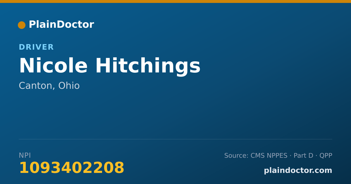 Shareable card for Nicole Hitchings - Driver, Canton, OH