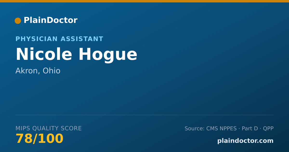 Shareable card for Nicole Hogue - Physician Assistant, Akron, OH