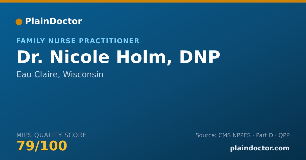 Shareable card for Nicole Holm, DNP - Family Nurse Practitioner, Eau Claire, WI