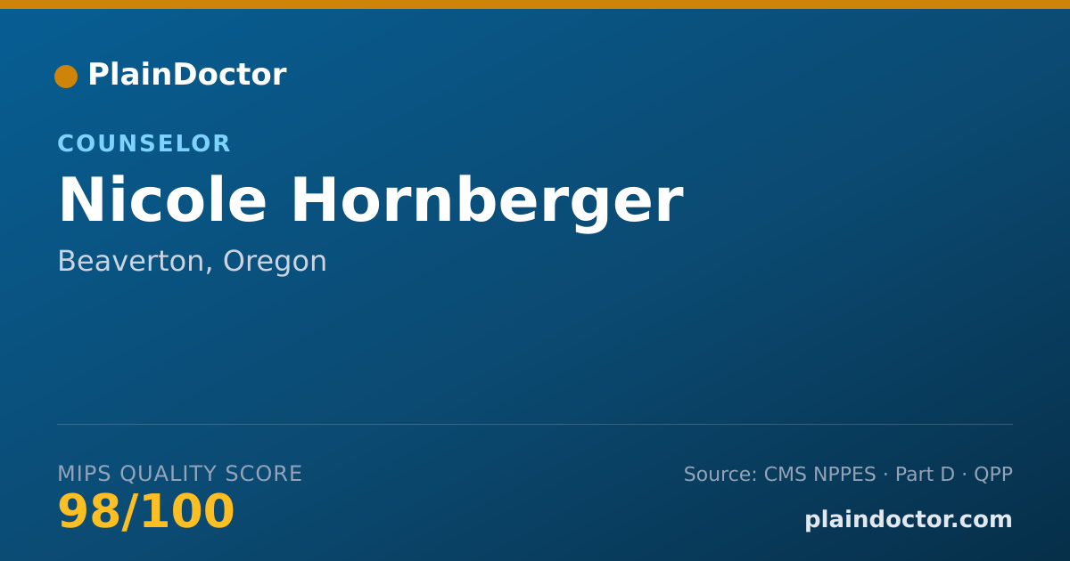 Shareable card for Nicole Hornberger - Counselor, Beaverton, OR