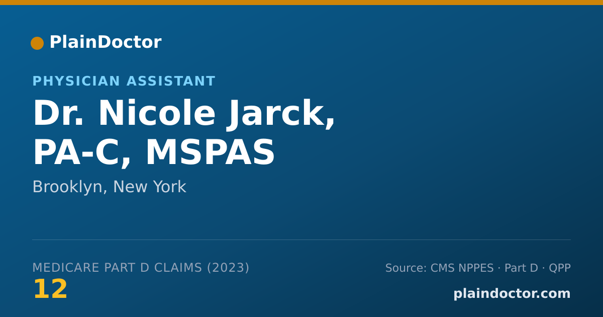 Shareable card for Nicole Jarck, PA-C, MSPAS - Physician Assistant, Brooklyn, NY
