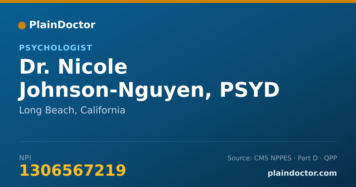 Shareable card for Nicole Johnson-Nguyen, PSYD - Psychologist, Long Beach, CA