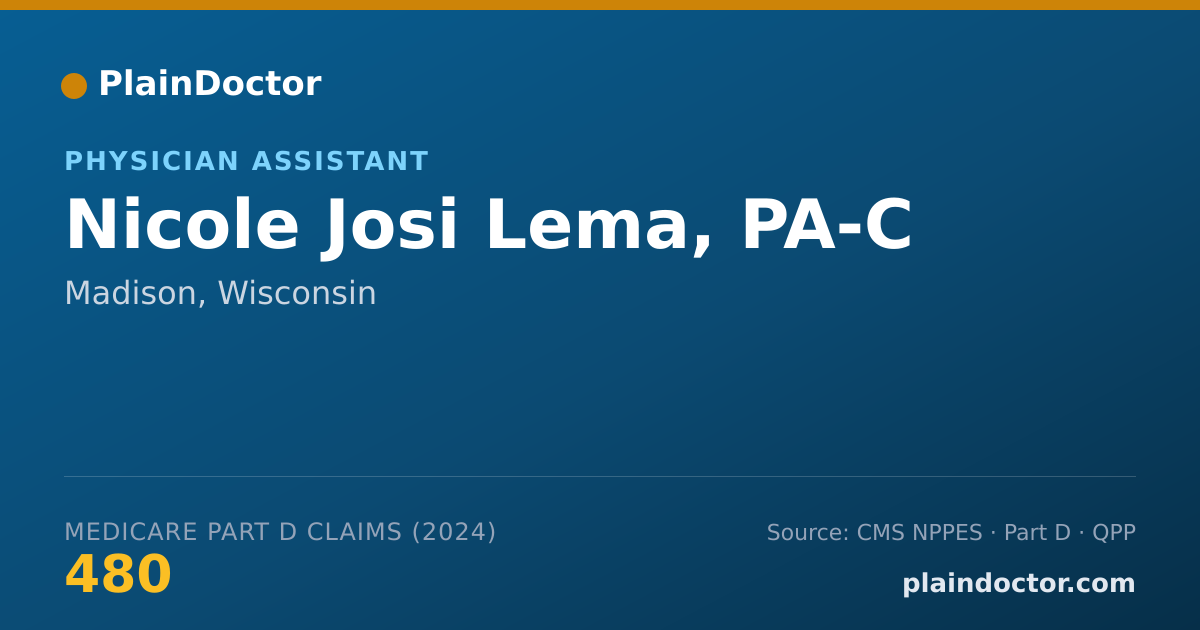Shareable card for Nicole Josi Lema, PA-C - Physician Assistant, Madison, WI