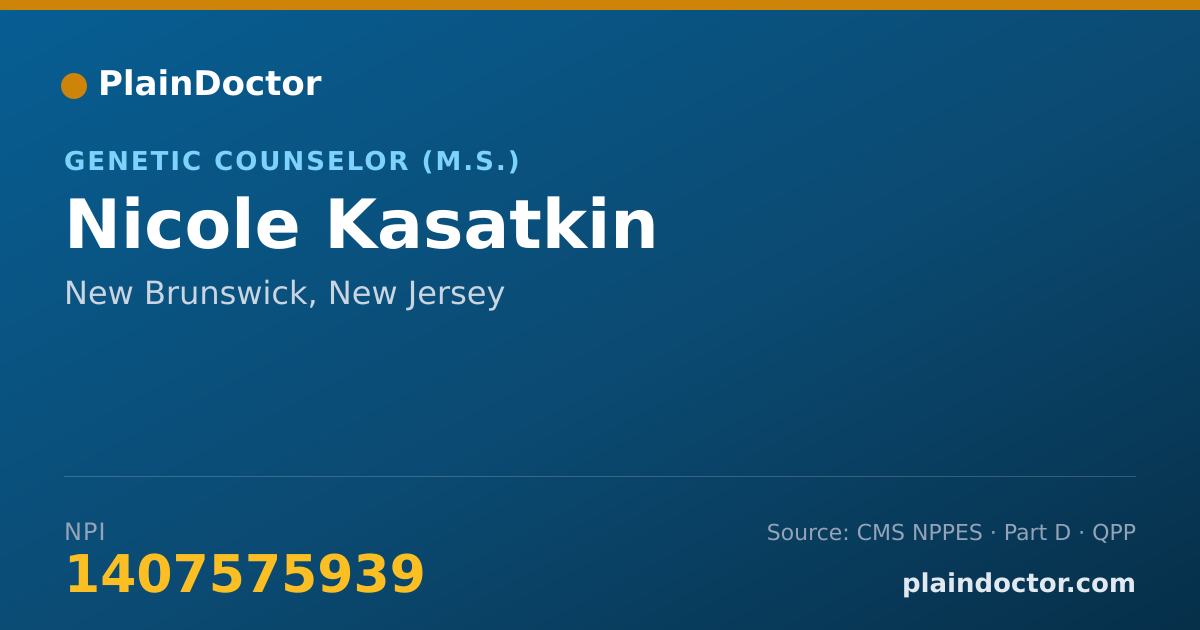 Shareable card for Nicole Kasatkin - Genetic Counselor (M.S.), New Brunswick, NJ