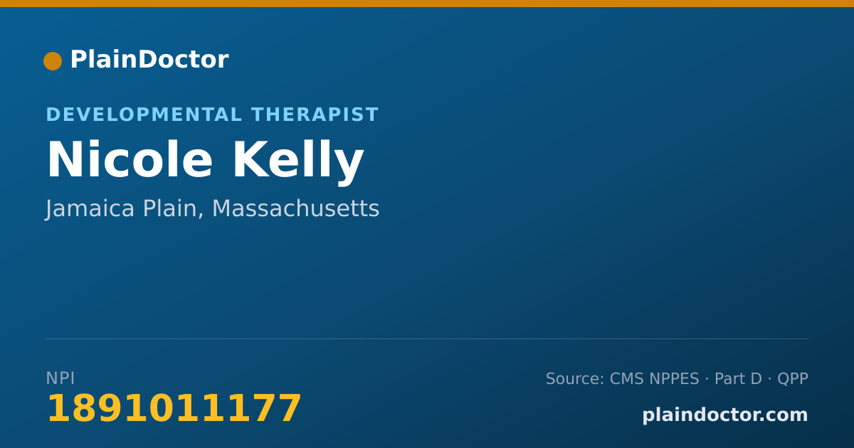 Shareable card for Nicole Kelly - Developmental Therapist, Jamaica Plain, MA