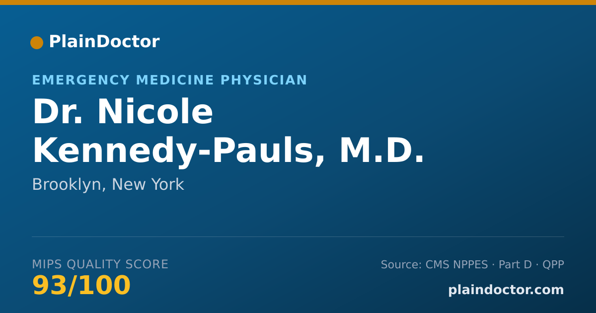 Shareable card for Nicole Kennedy-Pauls, M.D. - Emergency Medicine Physician, Brooklyn, NY