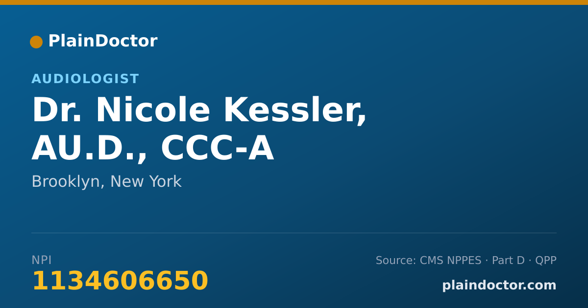 Shareable card for Nicole Kessler, AU.D., CCC-A - Audiologist, Brooklyn, NY