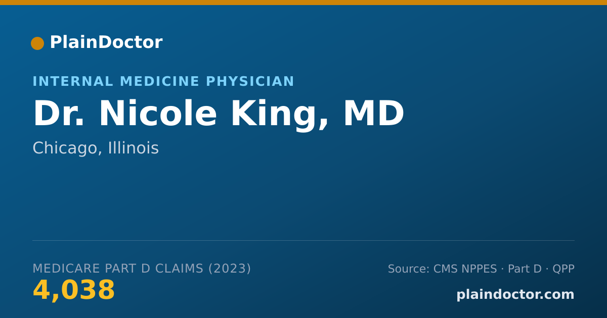 Shareable card for Nicole King, MD - Internal Medicine Physician, Chicago, IL