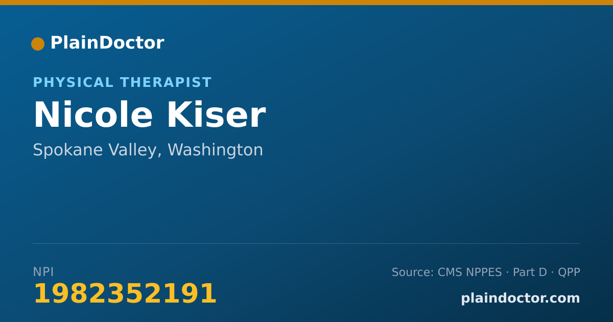 Shareable card for Nicole Kiser - Physical Therapist, Spokane Valley, WA