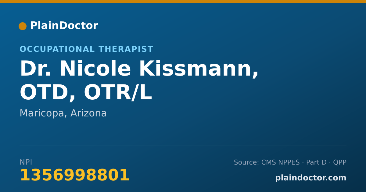 Shareable card for Nicole Kissmann, OTD, OTR/L - Occupational Therapist, Maricopa, AZ