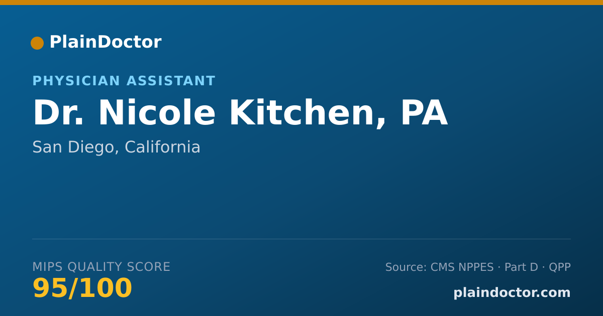 Shareable card for Nicole Kitchen, PA - Physician Assistant, San Diego, CA