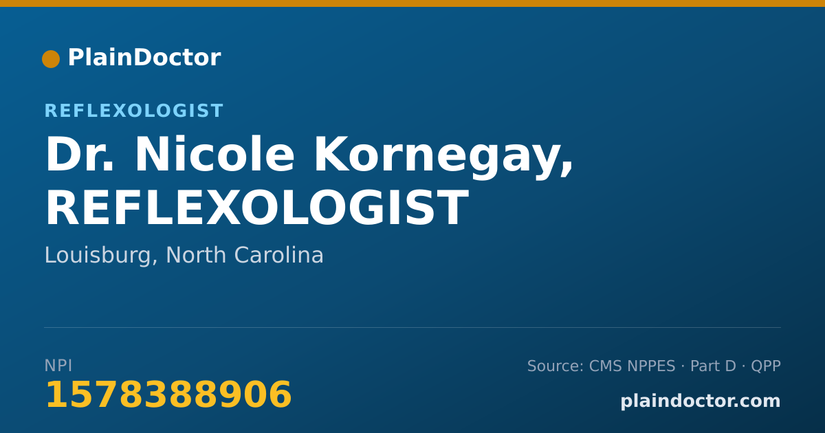 Shareable card for Nicole Kornegay, REFLEXOLOGIST - Reflexologist, Louisburg, NC