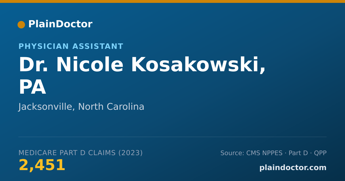 Shareable card for Nicole Kosakowski, PA - Physician Assistant, Jacksonville, NC