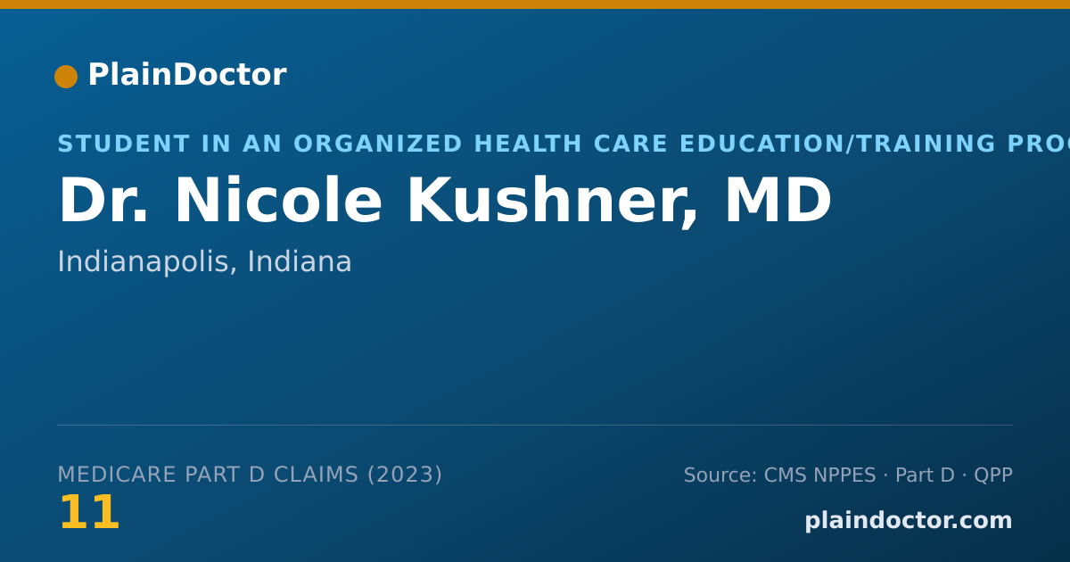 Shareable card for Nicole Kushner, MD - Student in an Organized Health Care Education/Training Program, Indianapolis, IN