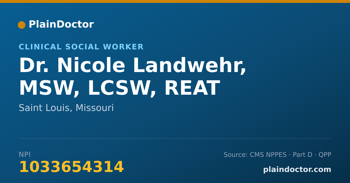 Shareable card for Nicole Landwehr, MSW, LCSW, REAT - Clinical Social Worker, Saint Louis, MO