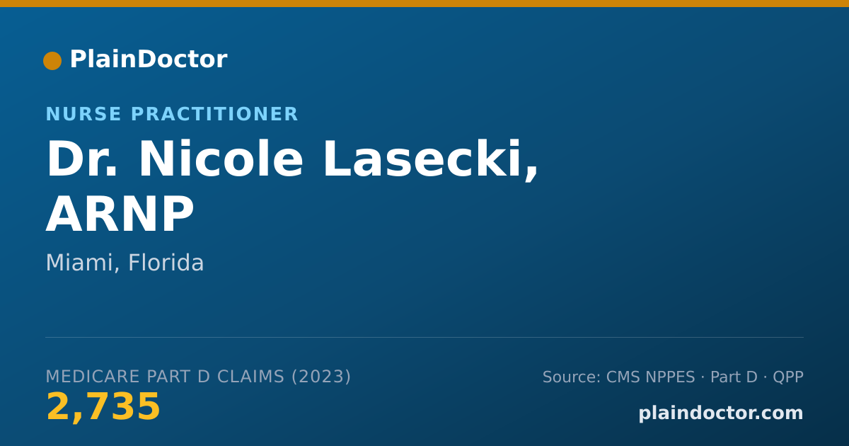 Shareable card for Nicole Lasecki, ARNP - Nurse Practitioner, Miami, FL