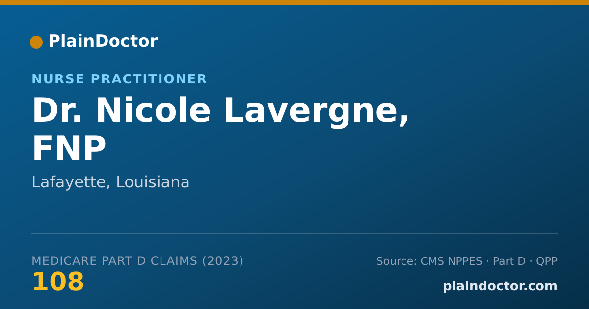 Shareable card for Nicole Lavergne, FNP - Nurse Practitioner, Lafayette, LA