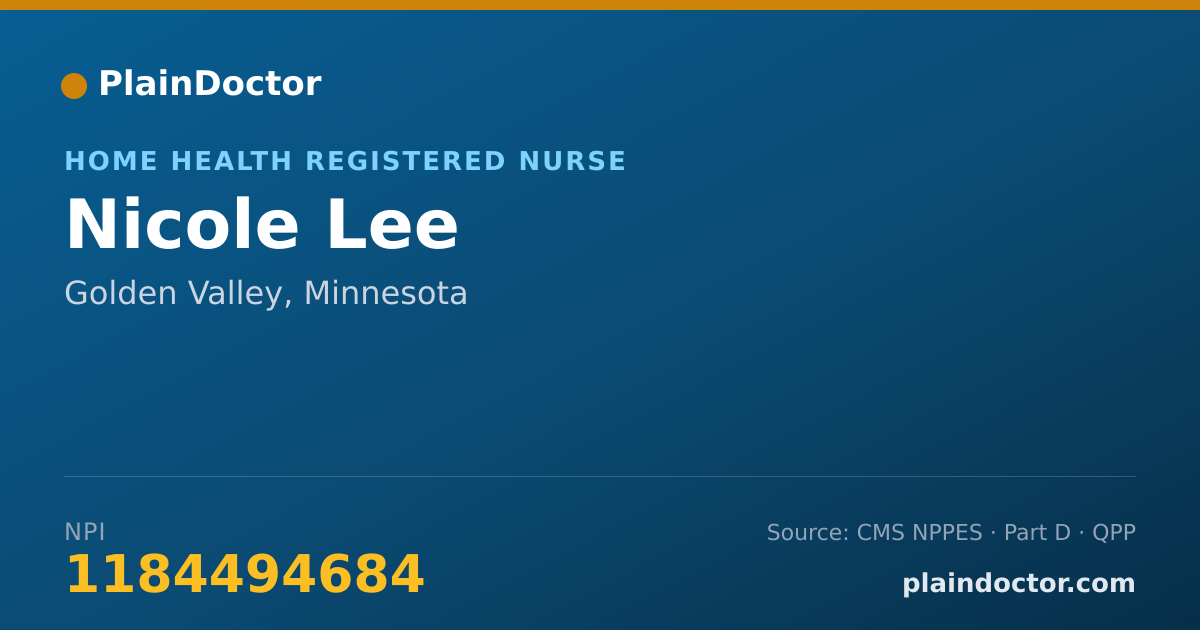 Shareable card for Nicole Lee - Home Health Registered Nurse, Golden Valley, MN