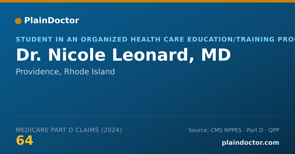 Shareable card for Nicole Leonard, MD - Student in an Organized Health Care Education/Training Program, Providence, RI