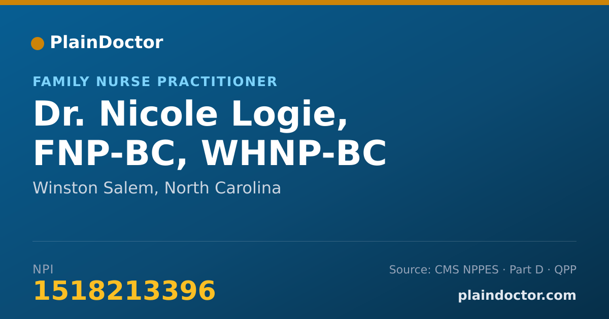 Shareable card for Nicole Logie, FNP-BC, WHNP-BC - Family Nurse Practitioner, Winston Salem, NC