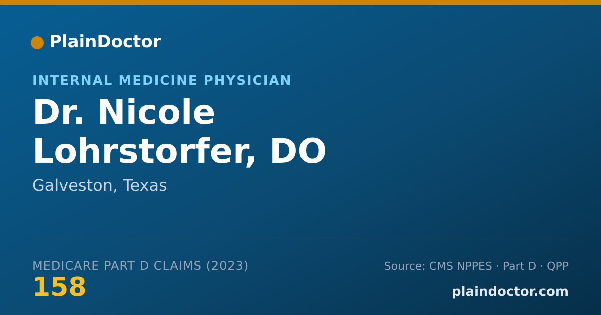 Shareable card for Nicole Lohrstorfer, DO - Internal Medicine Physician, Galveston, TX